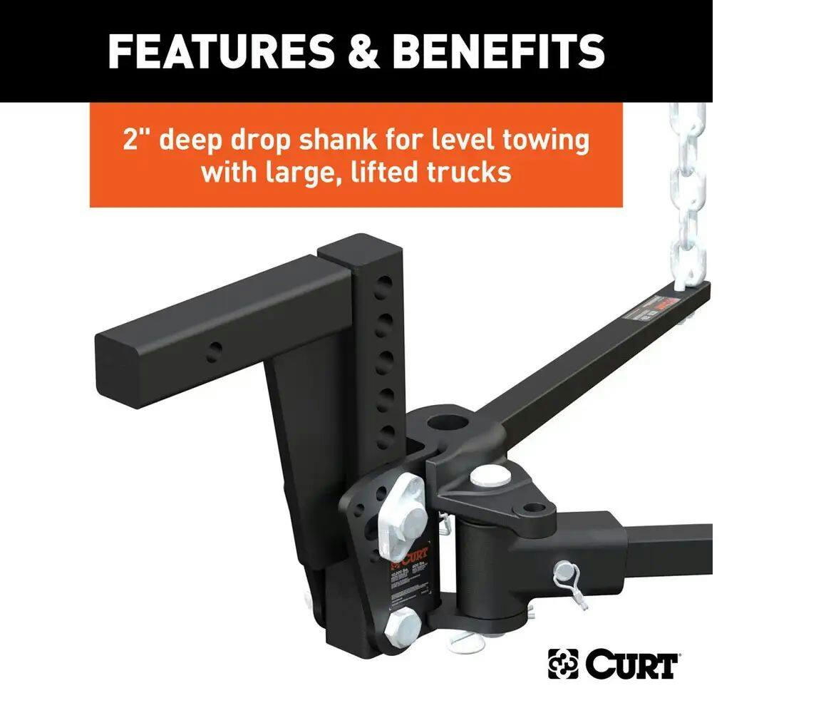 CURT Deep Drop Trunnion Bar Distribution Hitch (8K - 10K lbs)