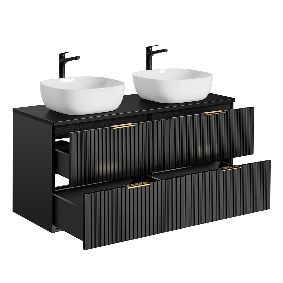 - Meuble double vasque 120cm noir