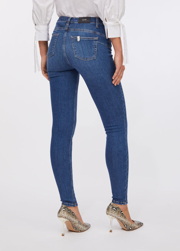 Jeans skinny a vita alta