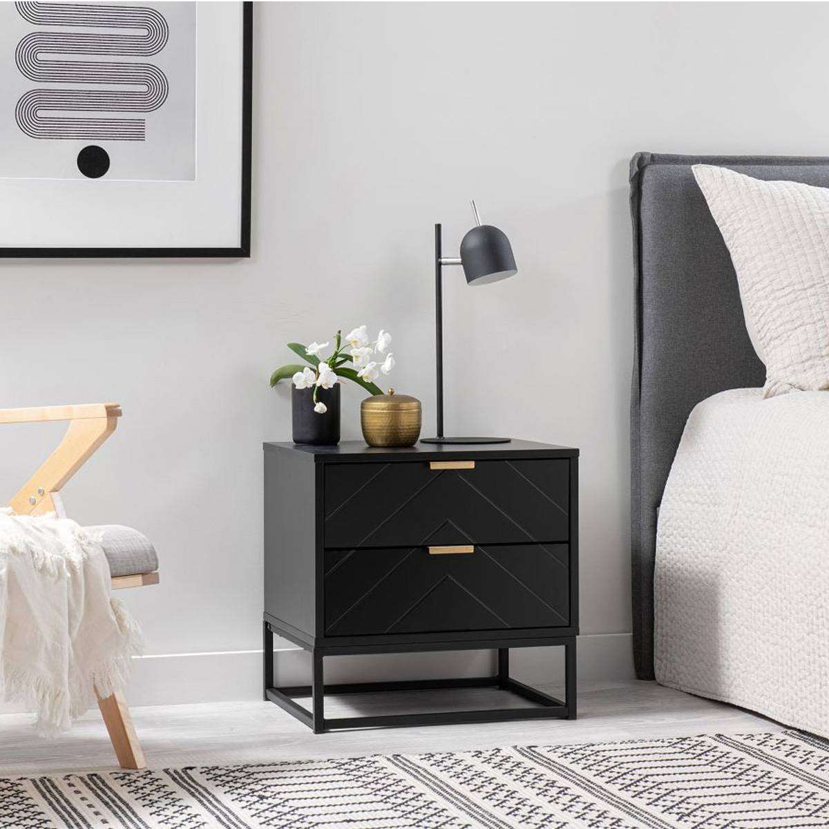 Inca Bedside Table - Black