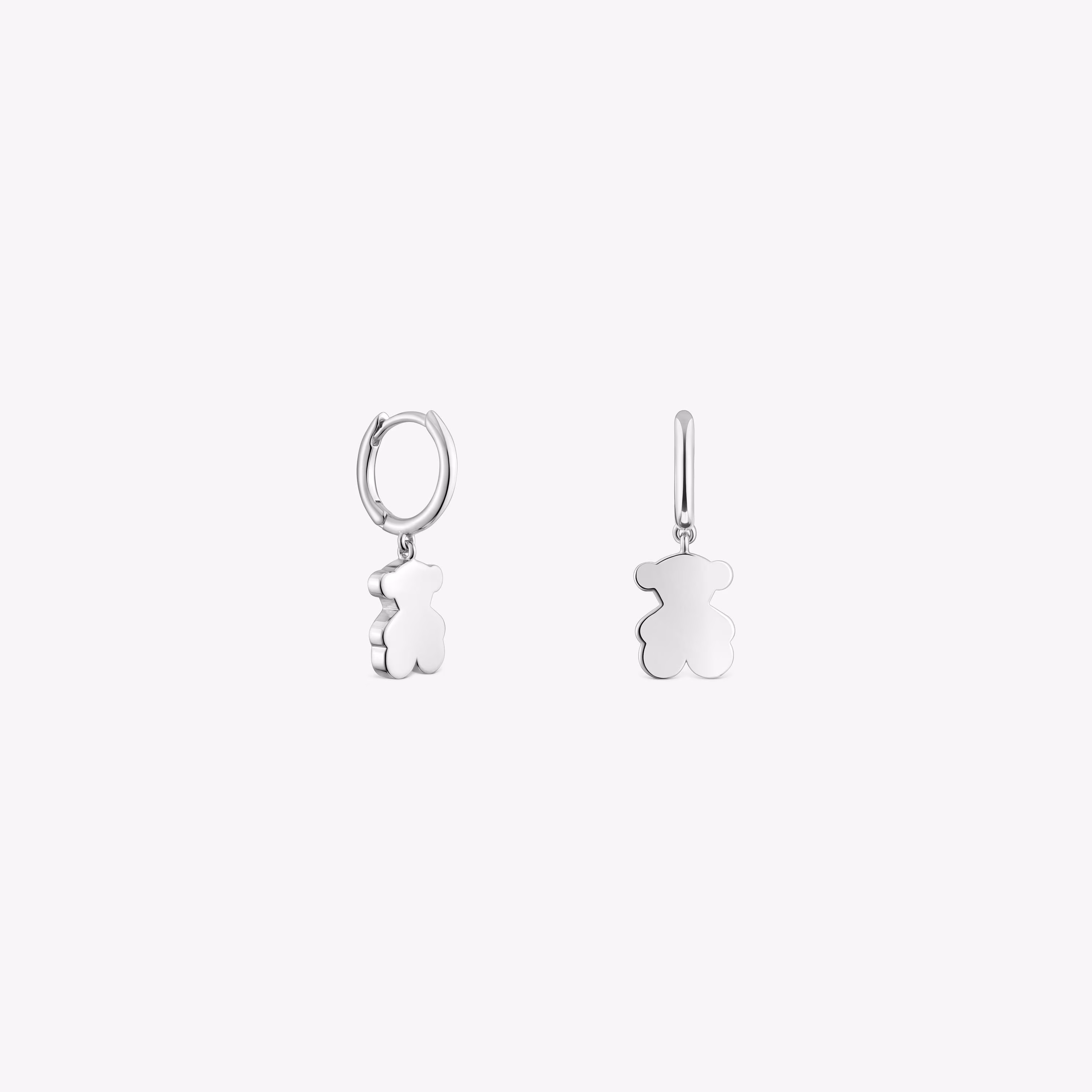 Pendientes aro de plata y detalle oso colgante Sweet Dolls