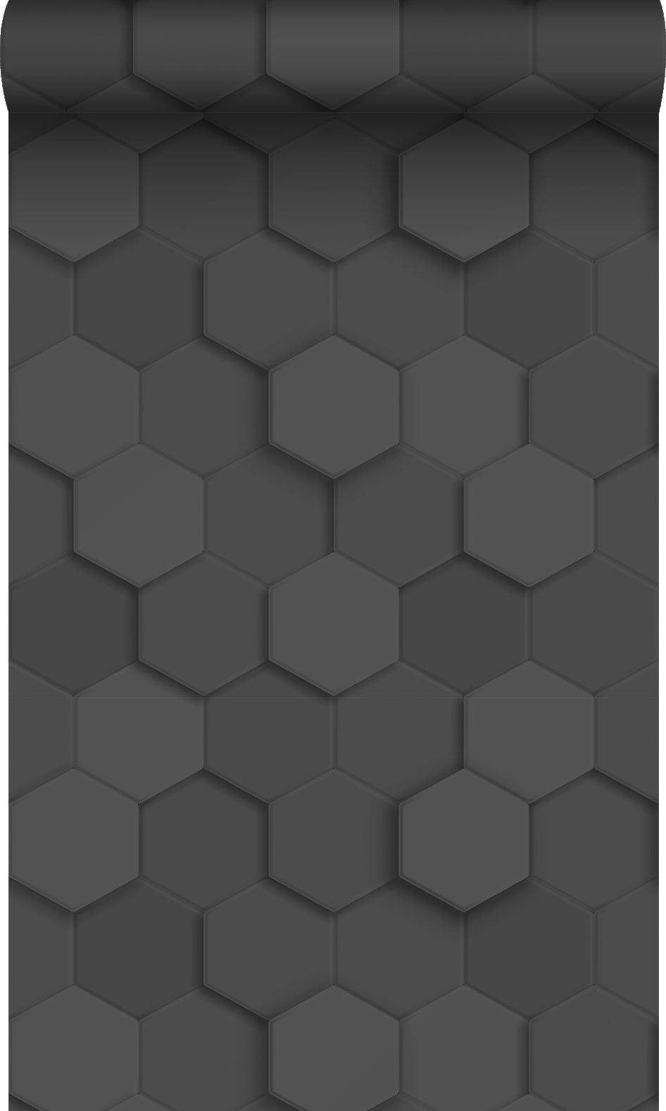 Origin Wallcoverings behang 3d hexagon motief zwart - 53 cm x 10.05 m - 347854
