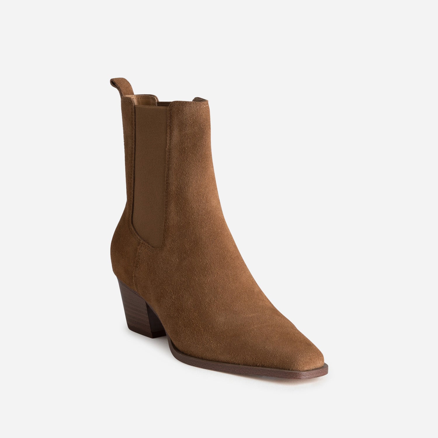 Chelsea boots camel cuir velours