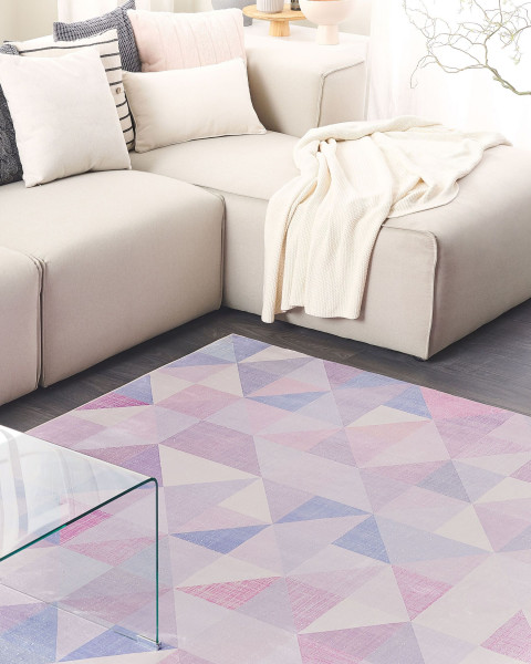 Dywan 160x230 cm geometryczny niebiesko szary