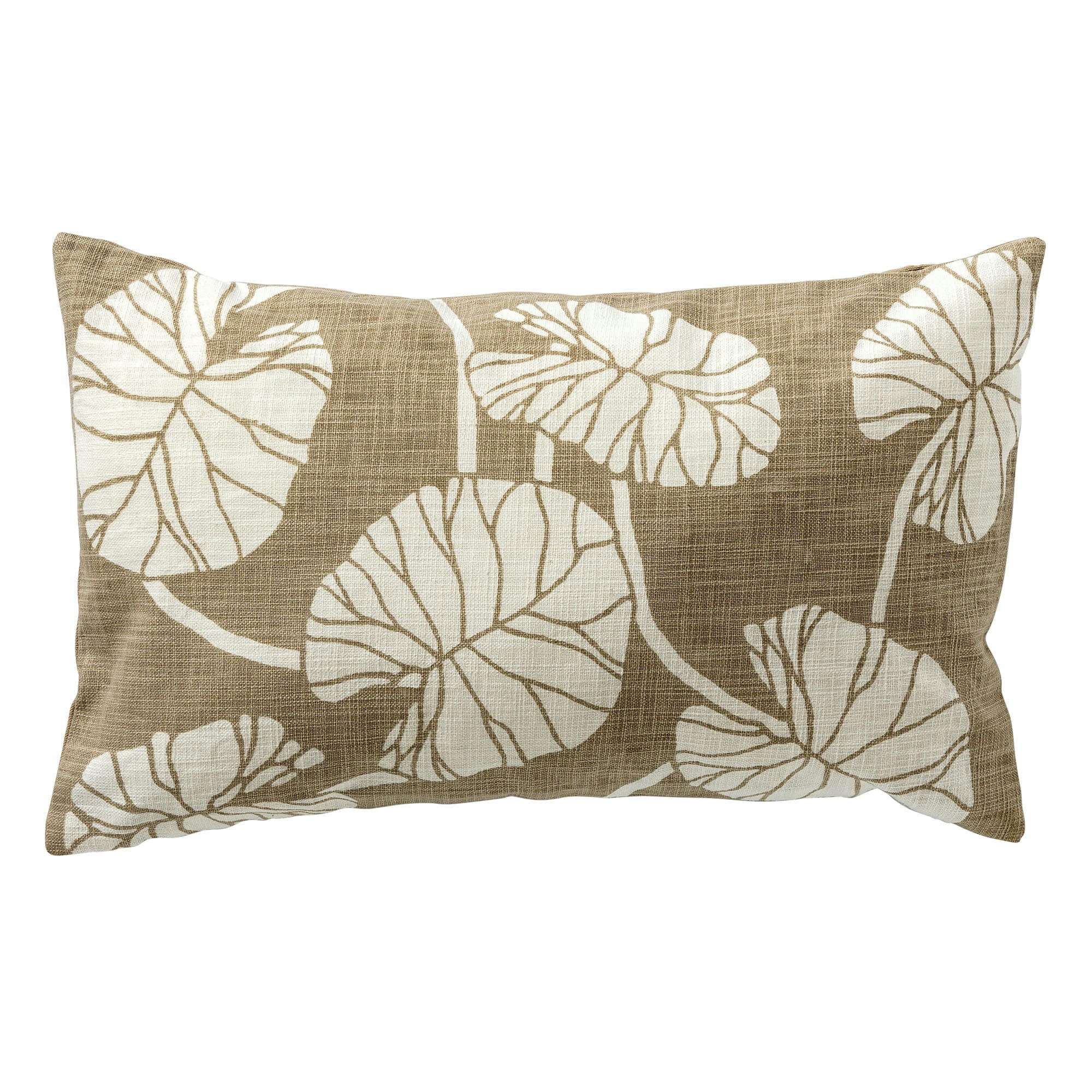JULES - Coussin - beige en coton 30x50 cm avec motif fleuri