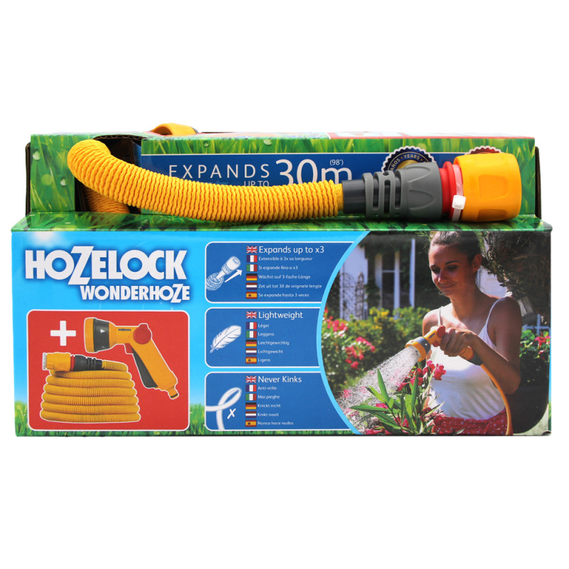 Tuyau d'arrosage extensible Wonderhoze avec pistolet 30 m HOZELOCK