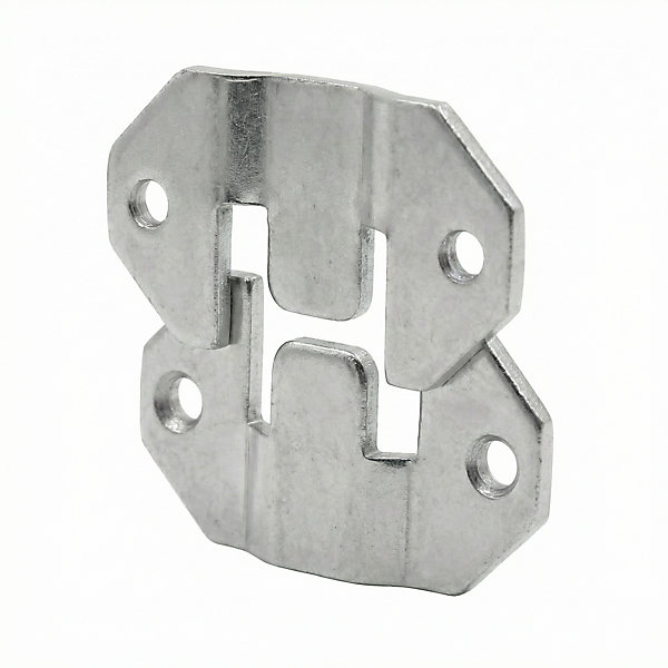 4 Ferrures d'accrochage Acier zingué 42 x 26 mm