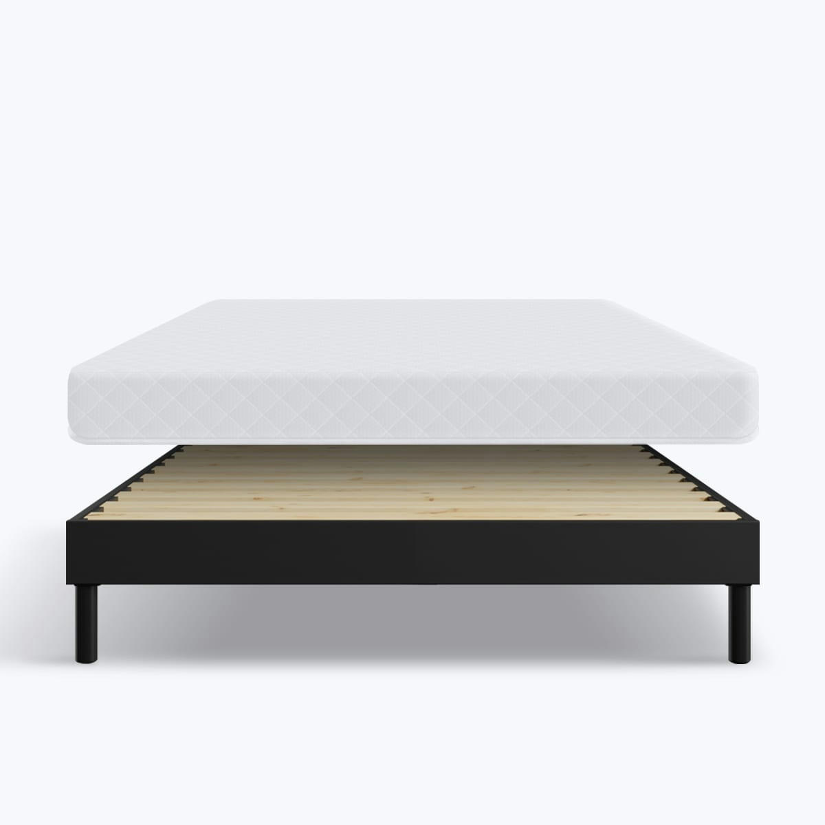 - Ensemble Matelas Mémoire de forme 16cm | Sommier anthracite 140x190cm