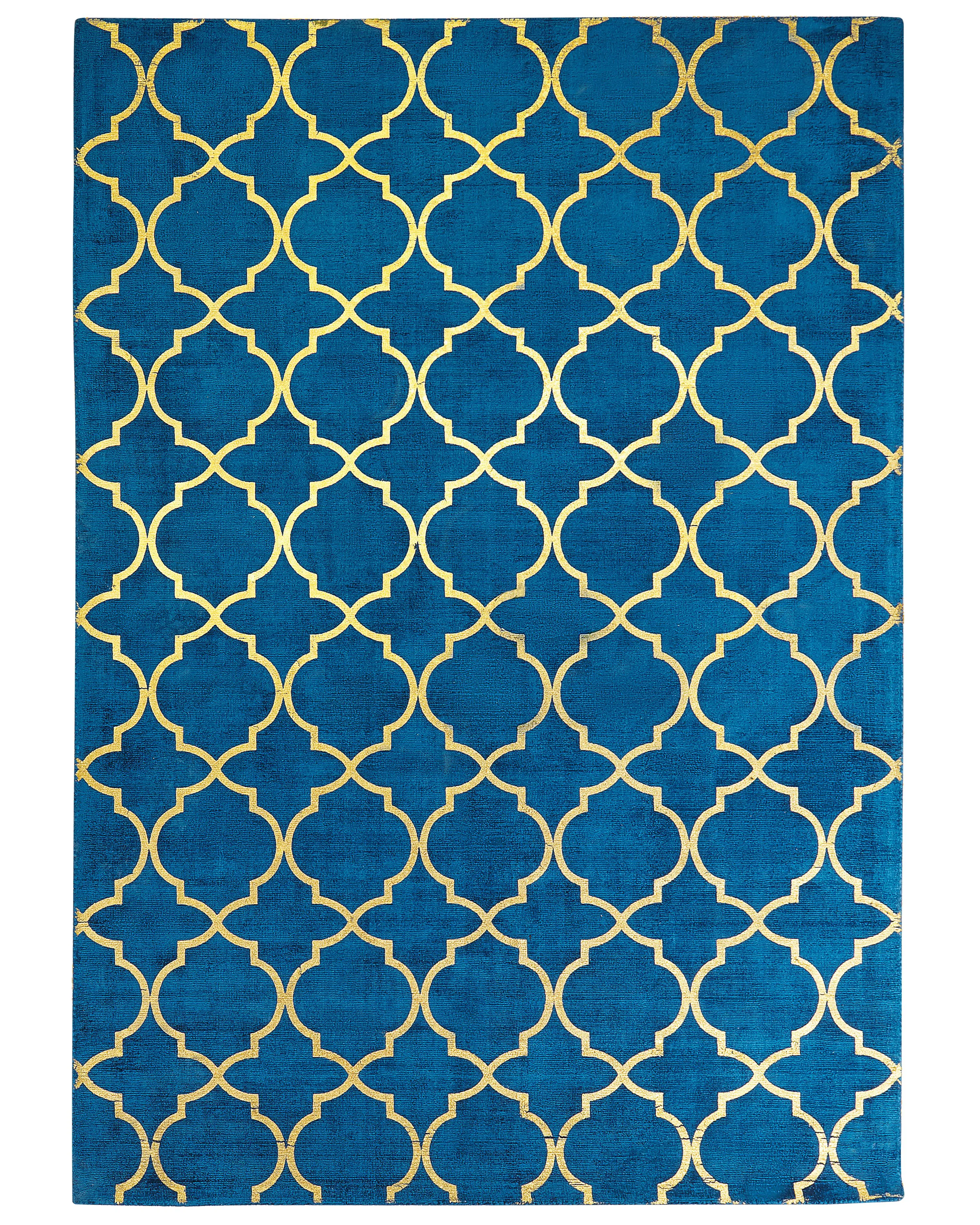 Rug YELKI Blue 140 x 200 cm Viscose