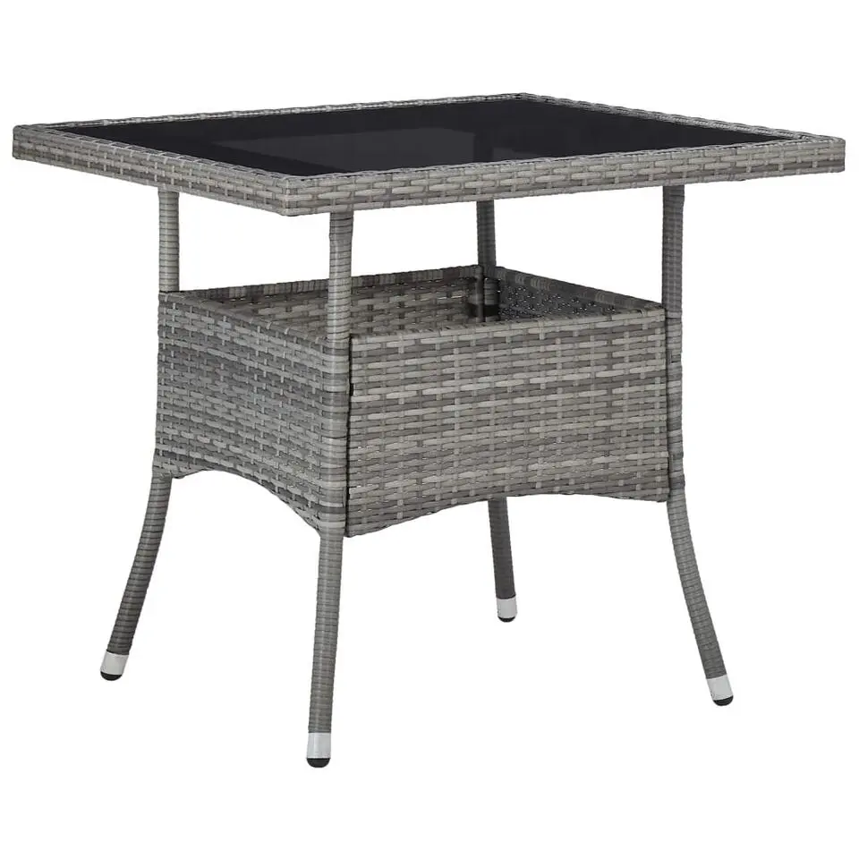 vidaXL - Bistroset - Grijs - Poly rattan