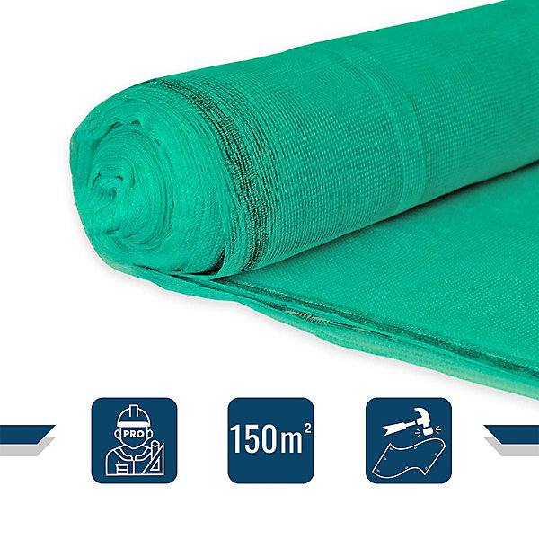 Filet d'échafaudage Vert 3,07x50 m - Qualité PRO TECPLAST 50EC - Filet de protection d'échafaudage pour chantier - Pare-gravats