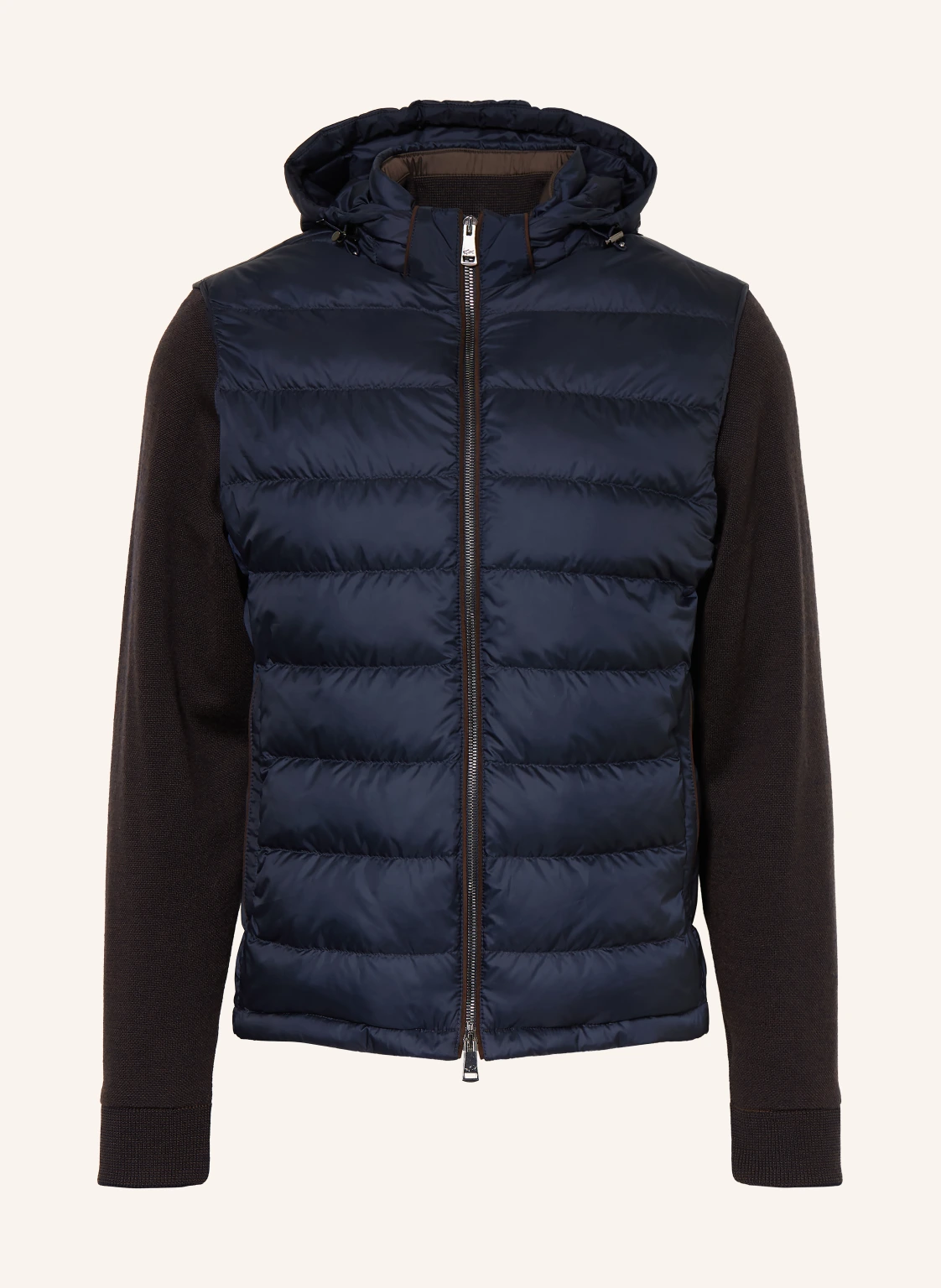 PAUL & SHARK Lightweight-Daunenjacke im Materialmix mit abnehmbaren Ärmeln