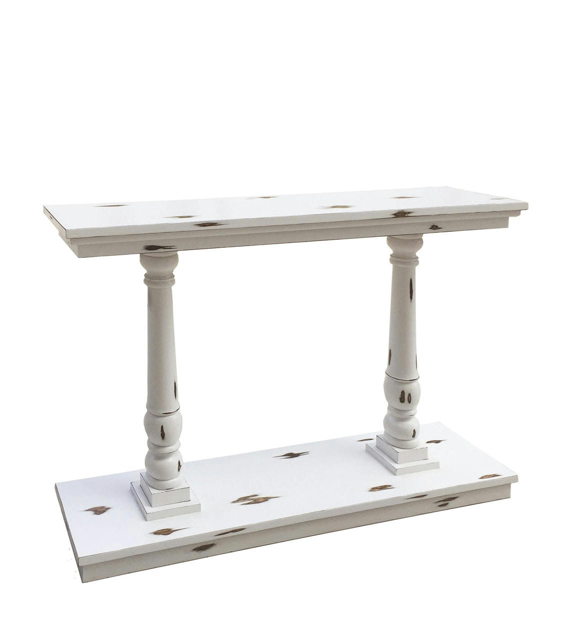 - Console en bois avec colonnes blanches L 120 cm