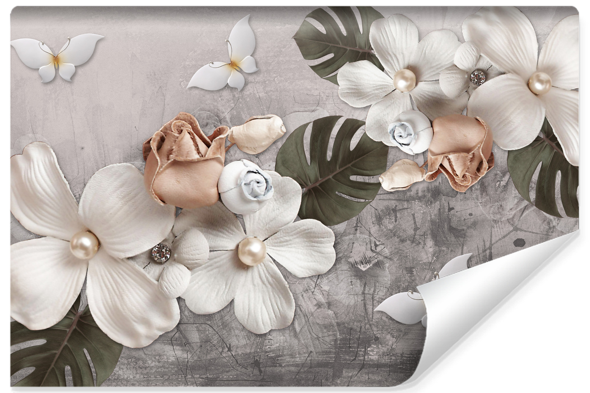 Fototapeta Do Salonu Abstrakcyjne Kwiaty 3D 90x60cm