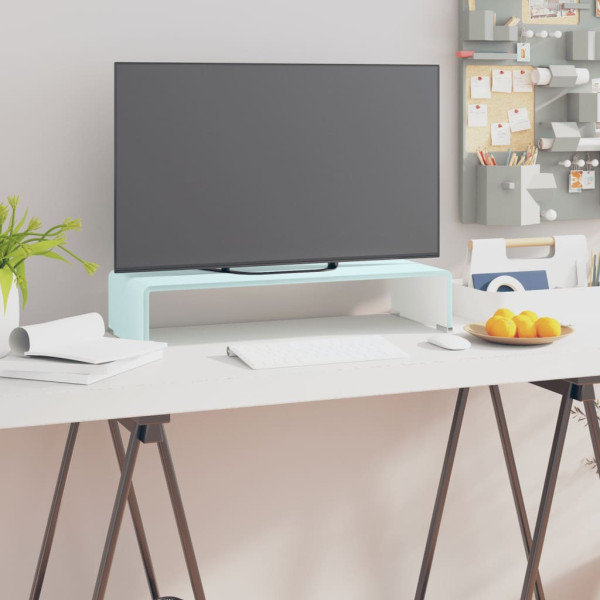 Podstawka pod monitor / TV zielone szkło 60x25x11 cm