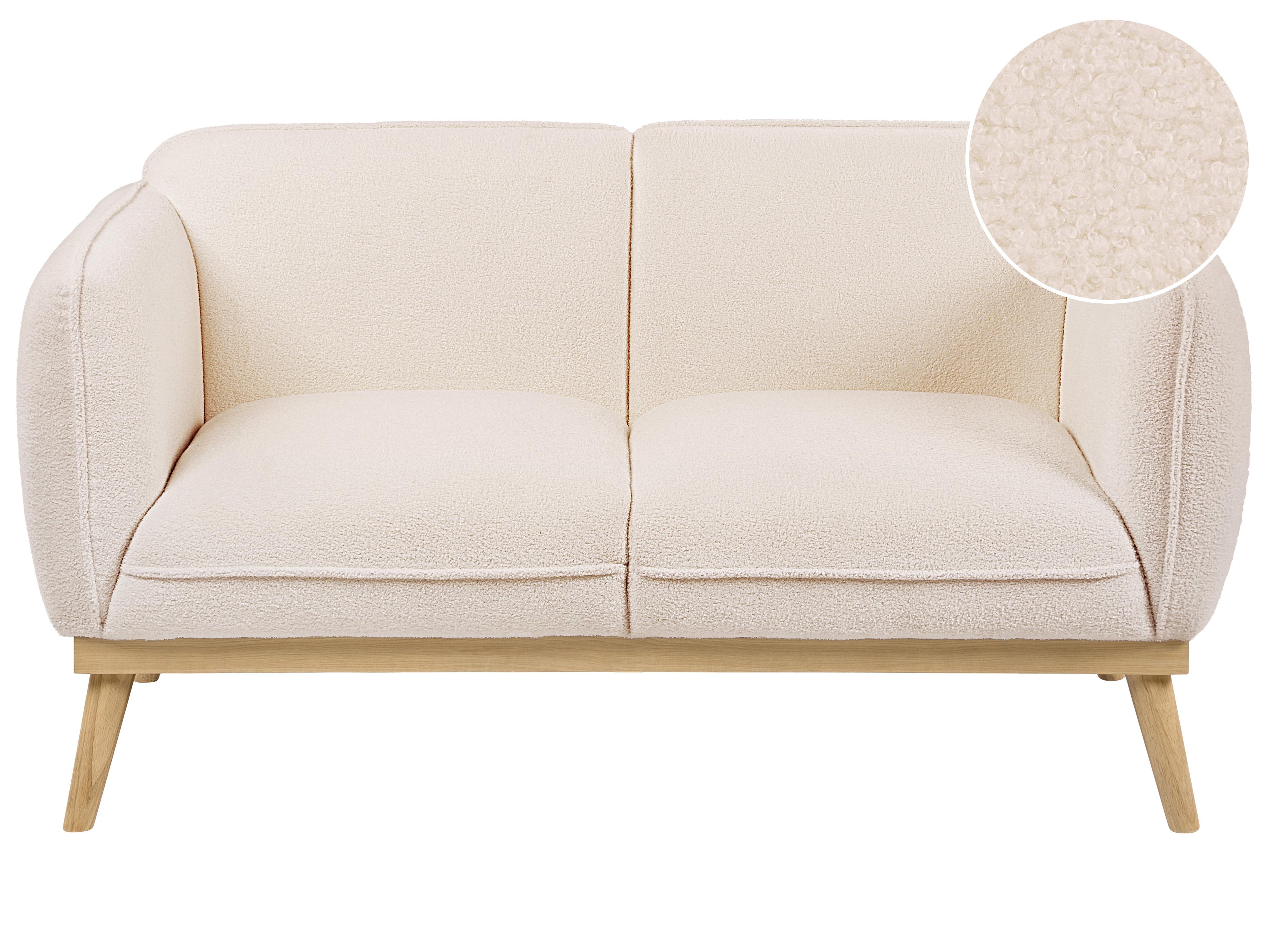 Living Room Set 5 Seater LJUNG Boucle Light Beige