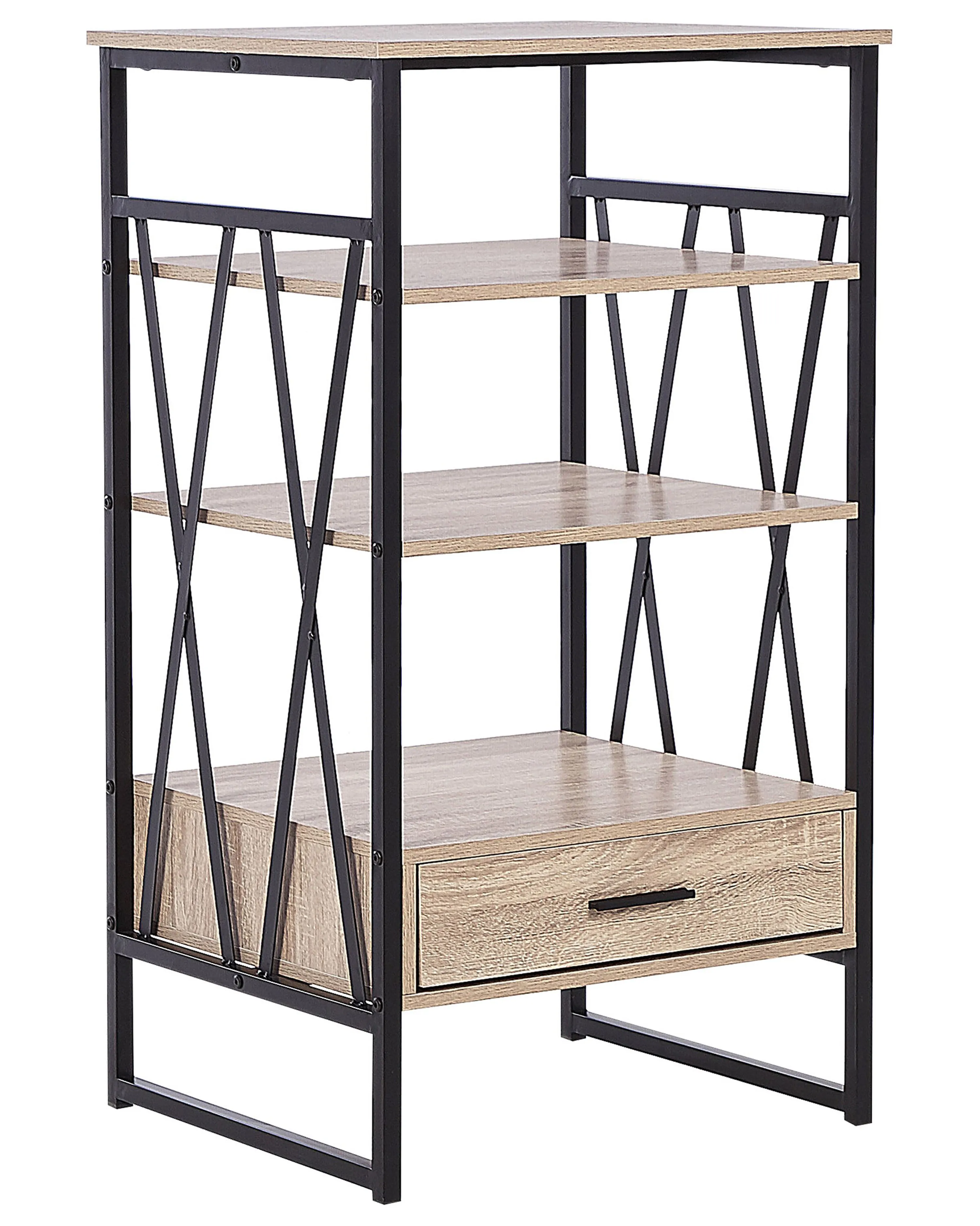 3 Tier Shelving Unit KEENE 101 cm Light Brown