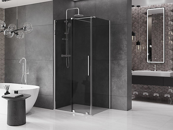 Mexen Velar cabine de douche coulissante 90 x 85 cm, graphite, chrome - 871-090-085-41-01