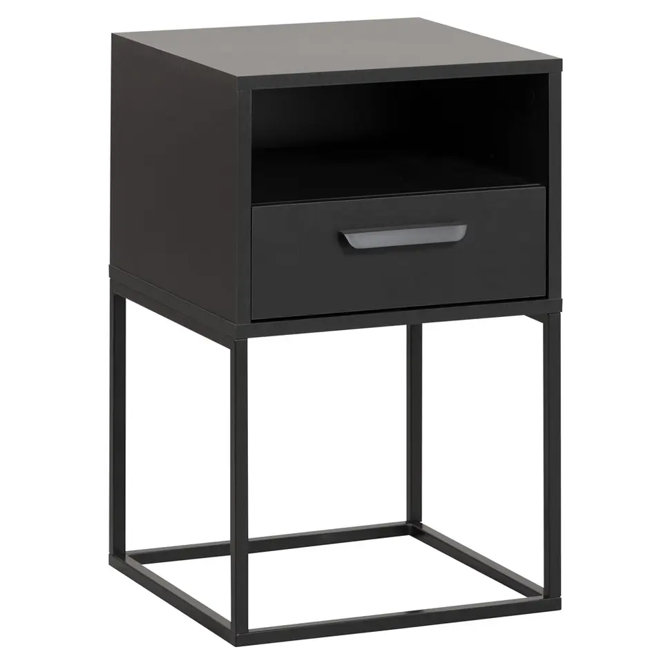 Nachtkastje Tokio - 1 lade en vak - zwart