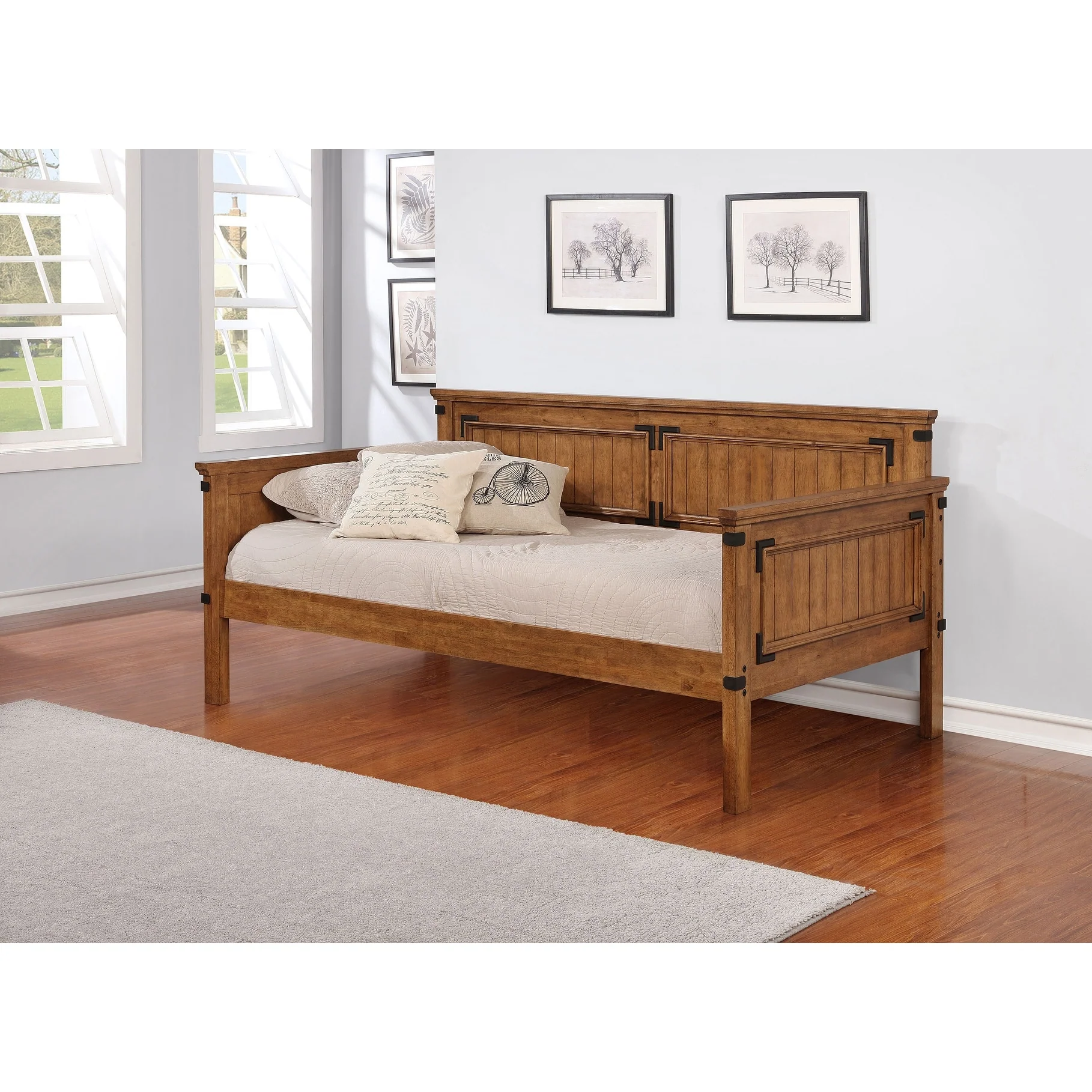 Oakdale Farmhouse Wood Twin Daybed Rustic Honey