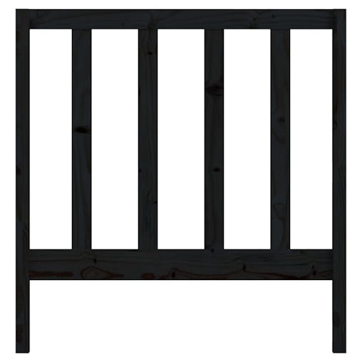 NNEVL Bed Headboard Black 96x4x100 cm Solid Wood Pine