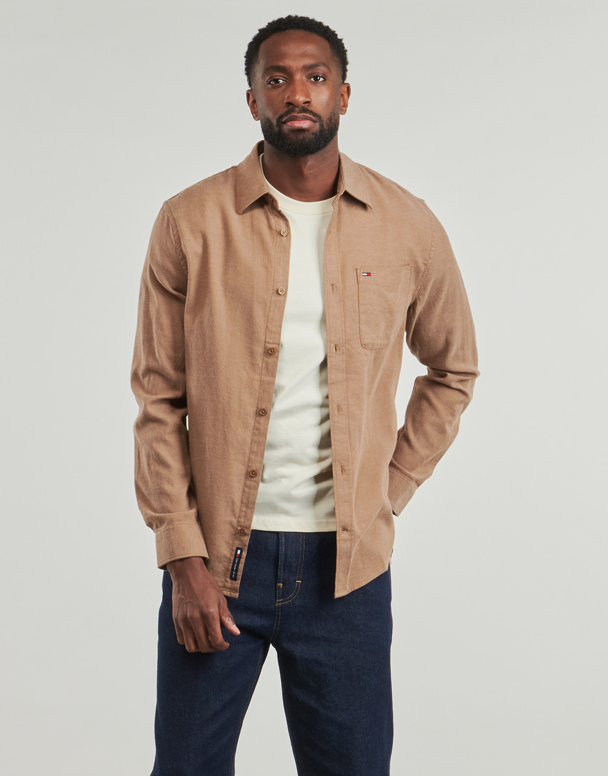 Tommy Jeans - TJM REG FLANNEL SHIRT EXT - Beige