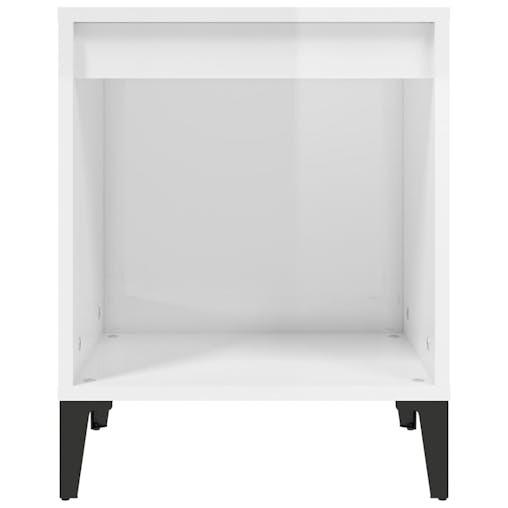 NNEVL Bedside Cabinets 2 pcs High Gloss White 40x35x50 cm