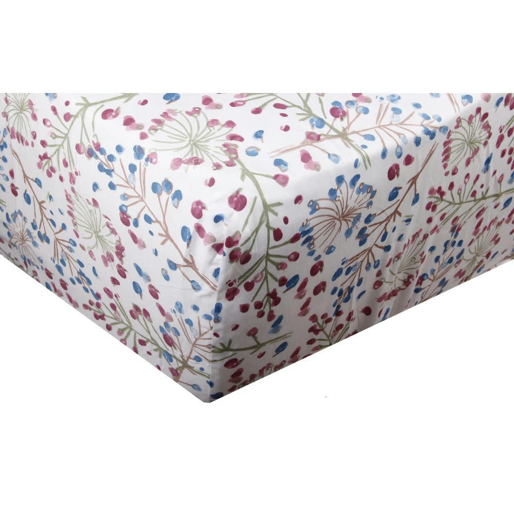 OMBELLIFÈRE SATIN - Drap housse satin de coton 90x190 cm imprimé Ombellifère