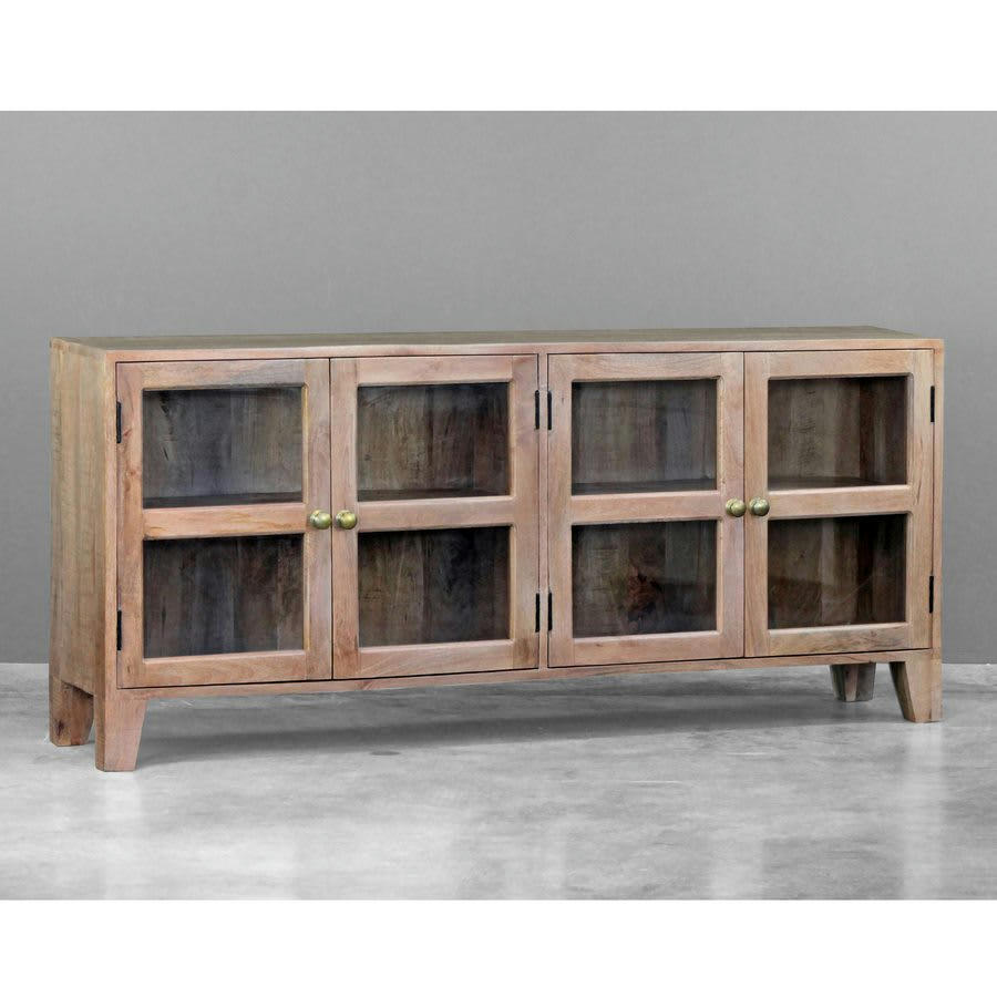 NATURAL MYSTIC - Buffet à 4 portes en bois de manguier.