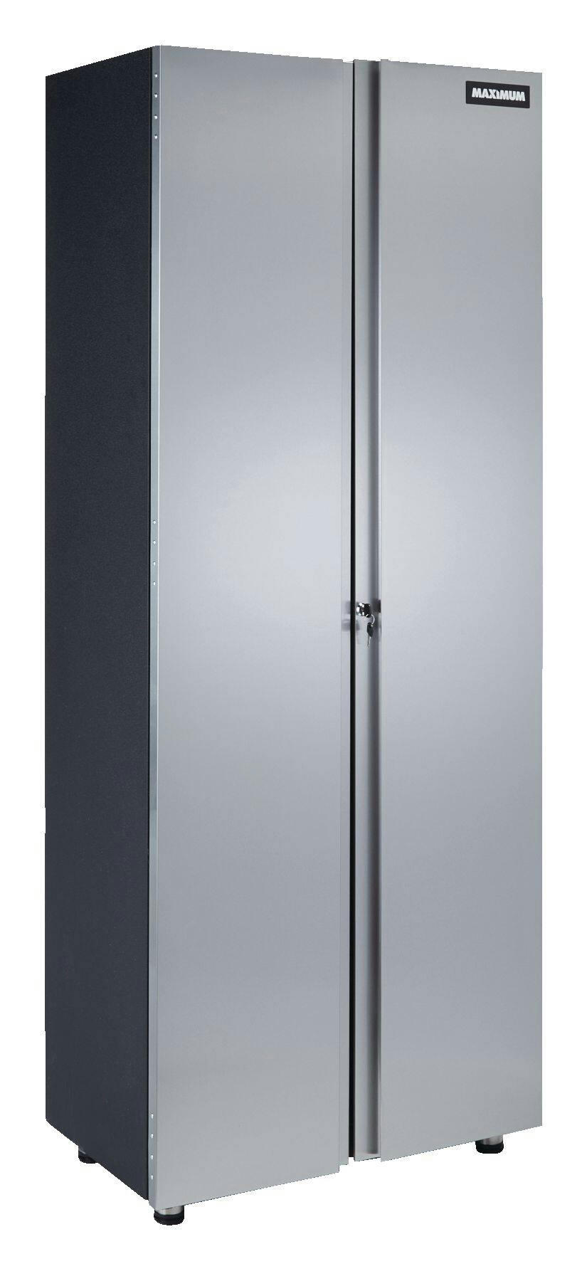 MAXIMUM 2-Door Tall Cabinet with 3 Adjustable Shelves, Stainless Series, 77 x 30 x 18-in