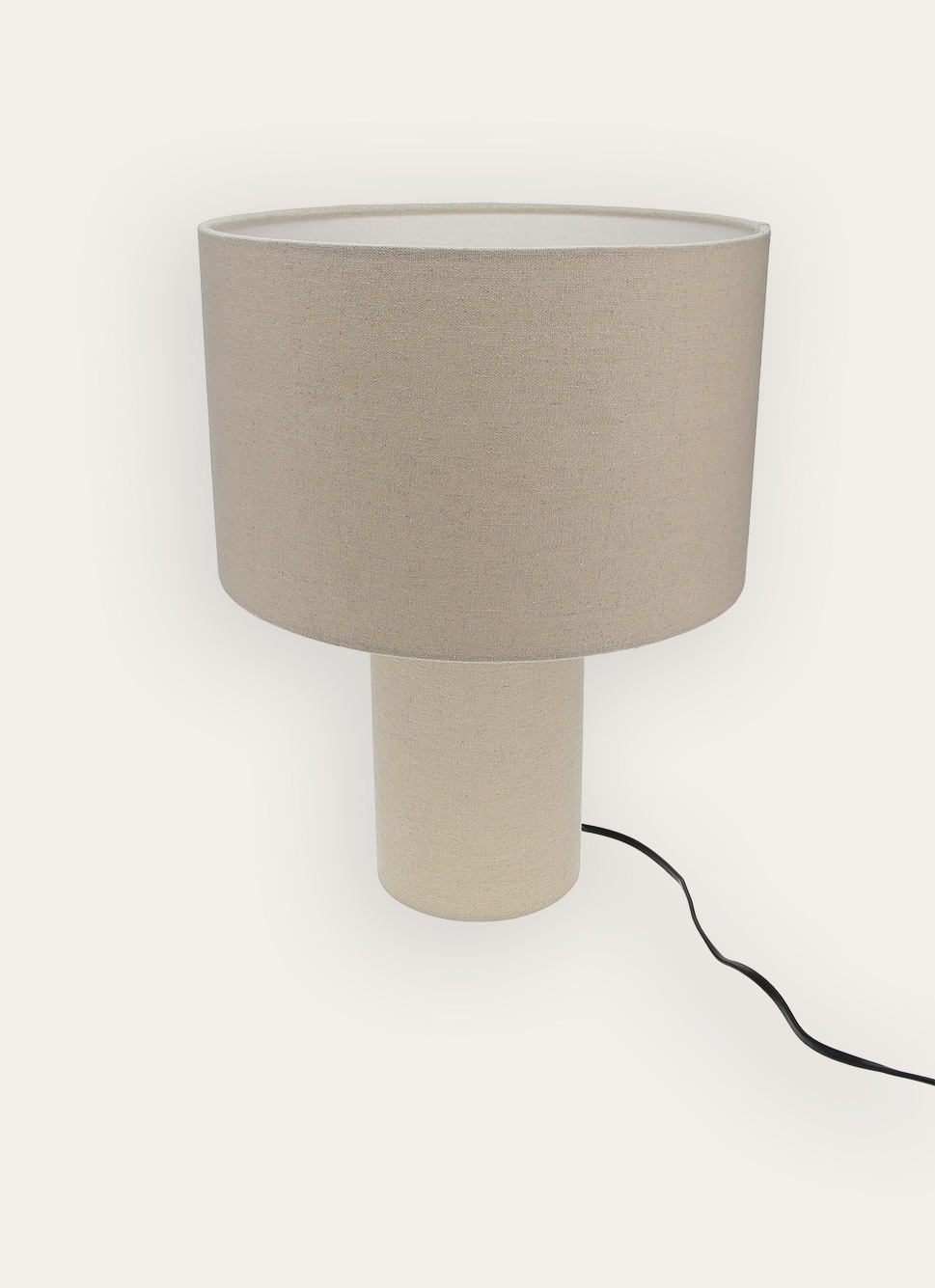LAMPE à POSER EN TISSU EFFET LIN BEIGE CLAIR