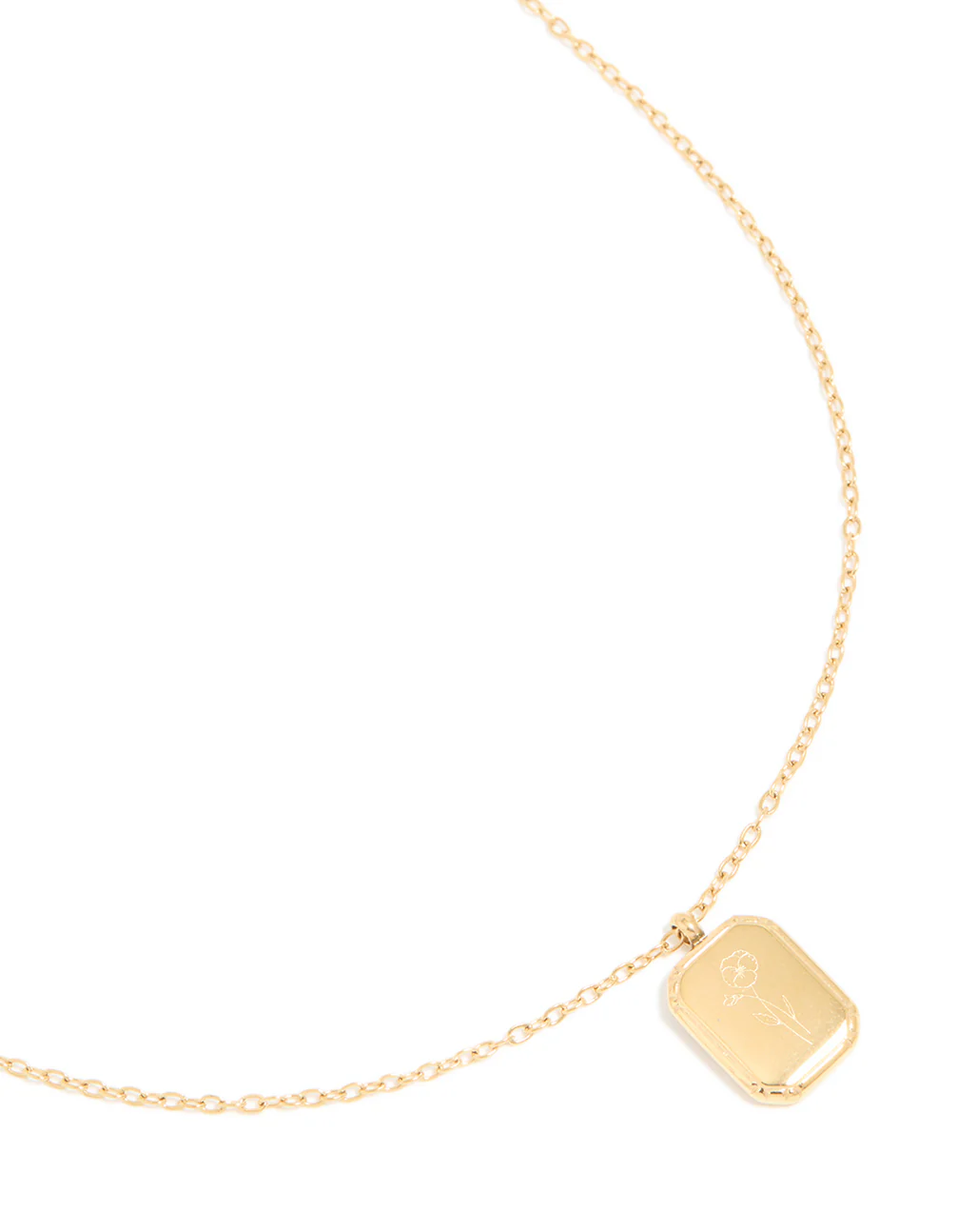 Waterproof Gold Plated Stainless Steel February Birth Flower Violet Necklace