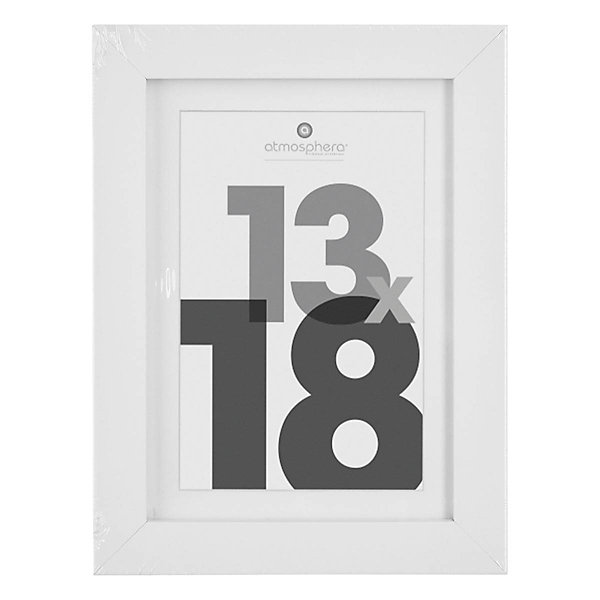 Cadre photo Eva - bois et verre - blanc - 13x18 cm - Atmosphera
