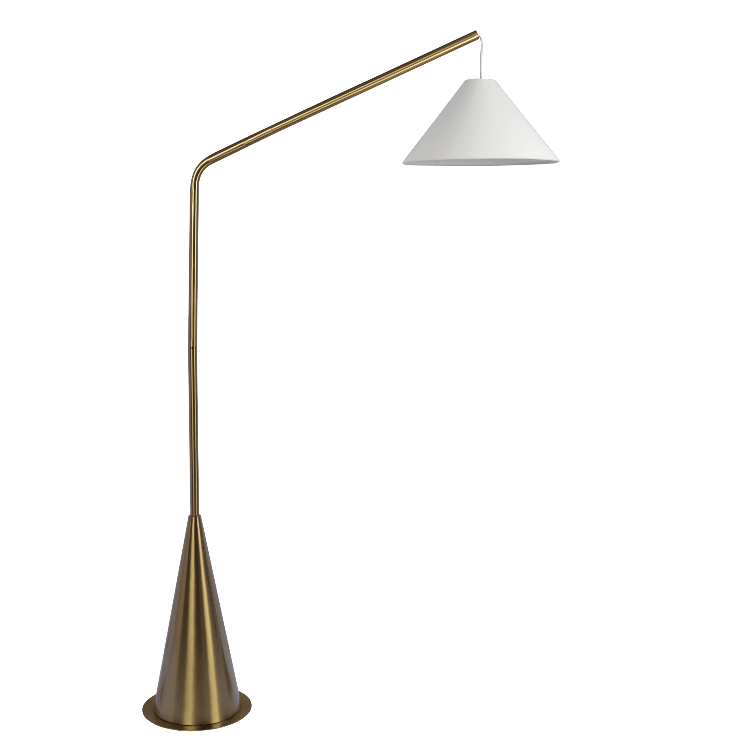 Lisbon Antique Brass Floor Lamp with Coned Base