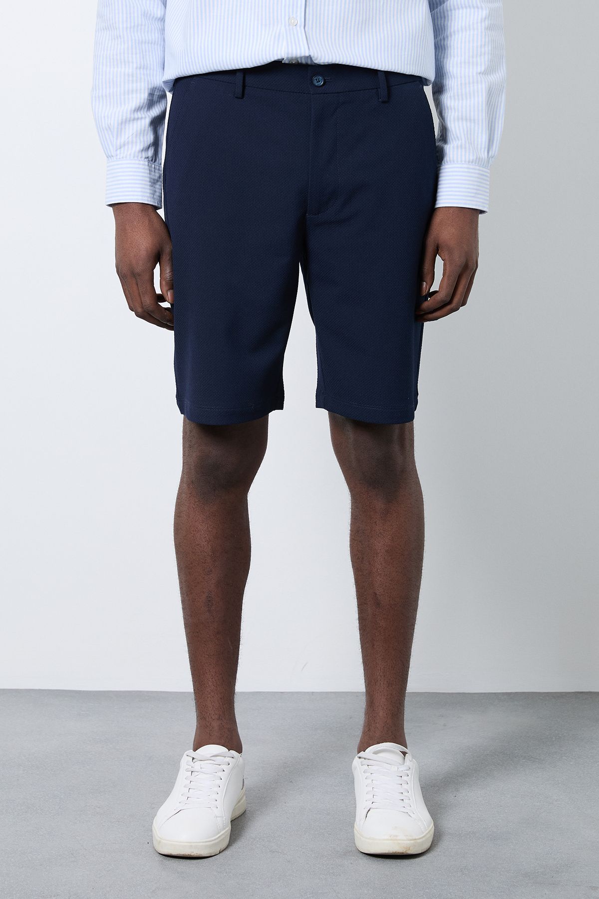 Burton Indigo Seersucker Chino Shorts