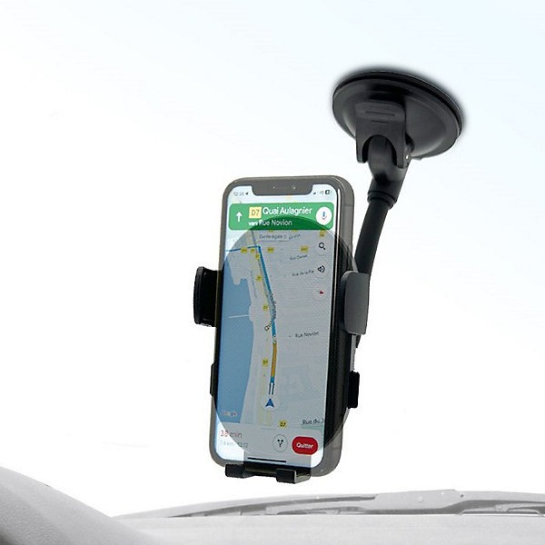 Muvit Support Voiture pour Smartphones 2 en 1 Flex avec Pince Extensible à 87mm Noir