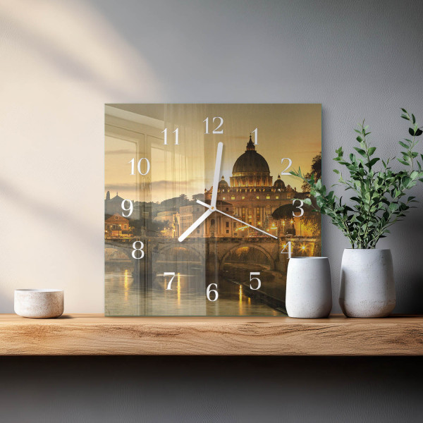 Designerski zegar 30x30 Bazylika dekoracyjny do salonu