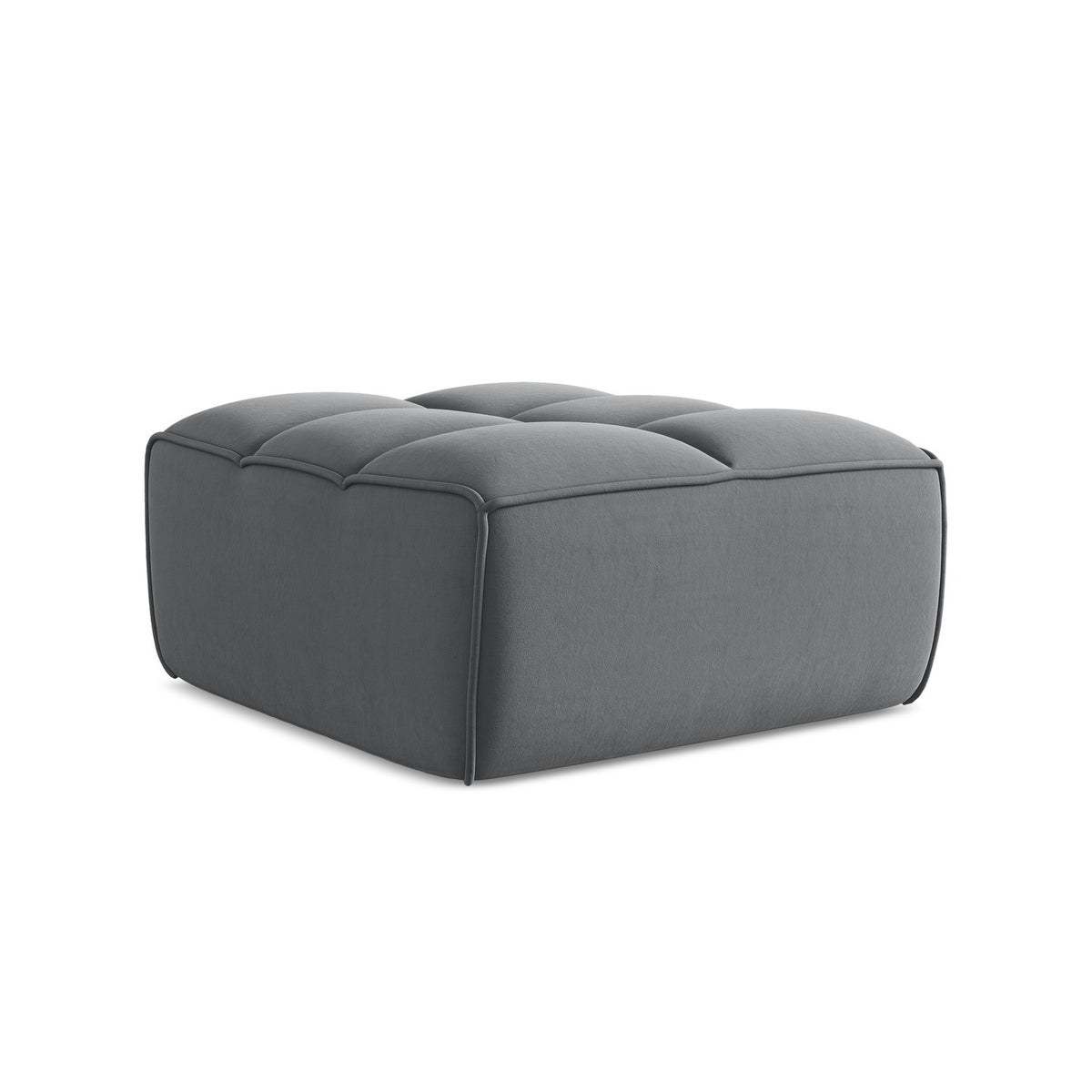 LaMiaSofa Poef Belluno - velours - staal - 80x93x43