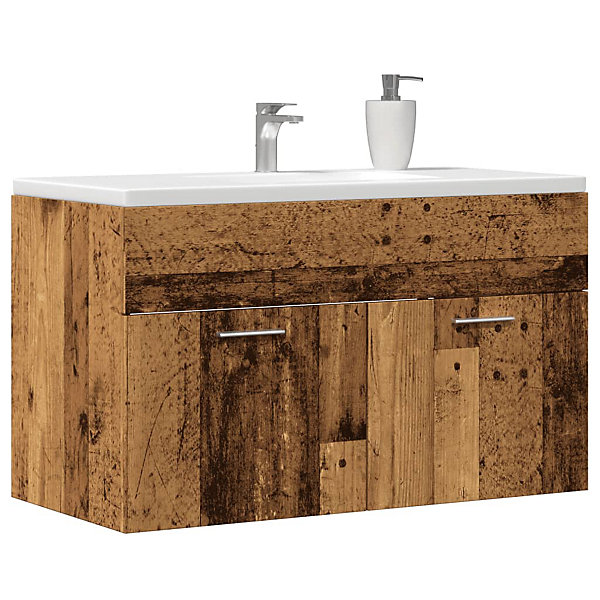 Armoire lavabo de salle de bain vieux bois bois d'ingénierie vidaXL