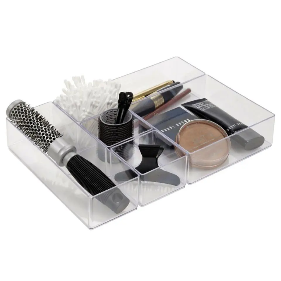 Make-up organizer - 6-vaks - transparant acryl - 30 x 22,5 x 5 cm