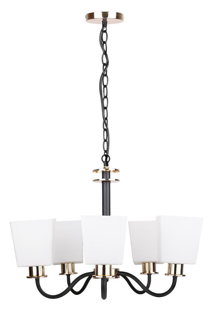 Lampa wisząca czarno-biała-złota SCHUBERT 5xE27x40W Candellux