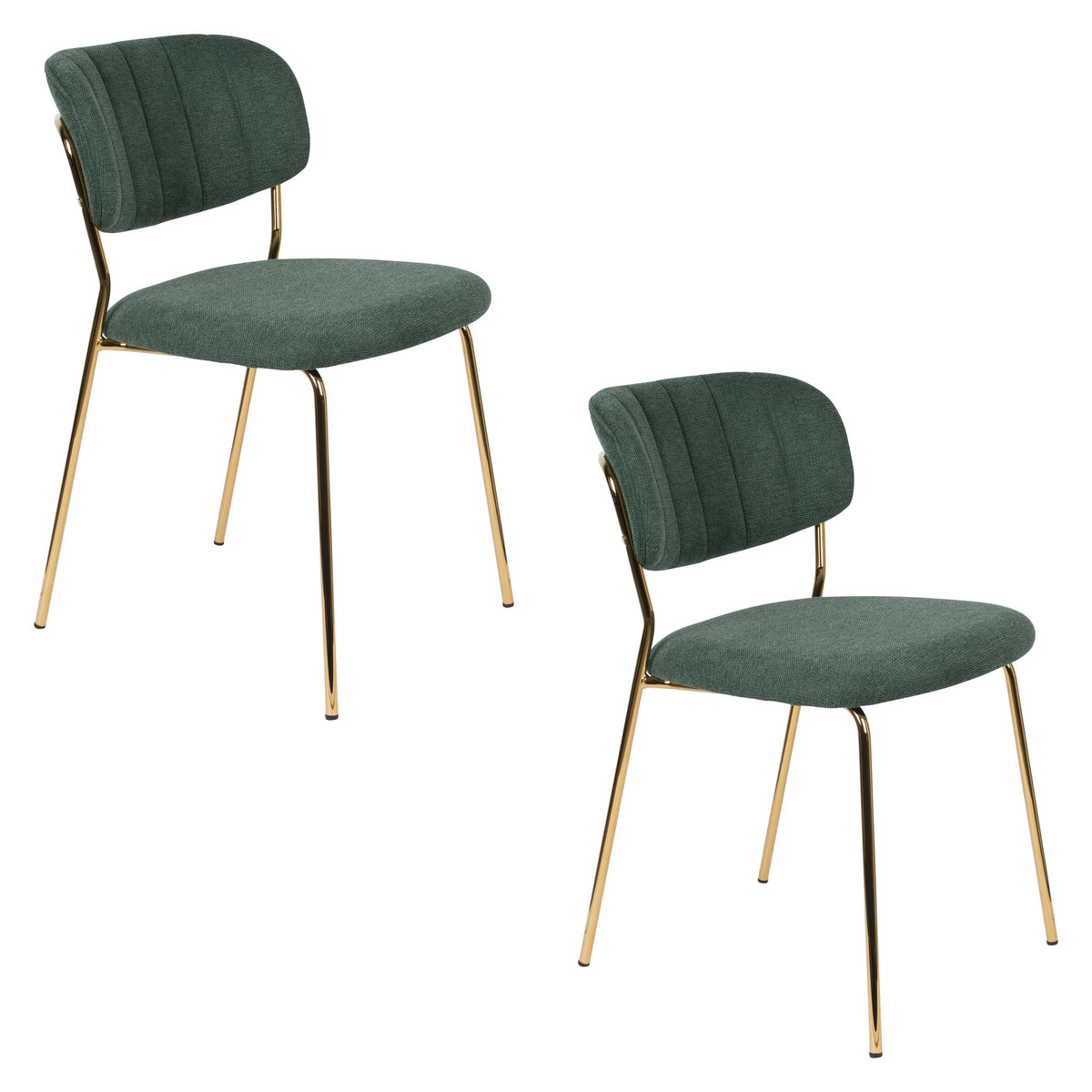 Housecraft Living Jolien Eetkamerstoelen Goud/ Donkergroen - Set van 2