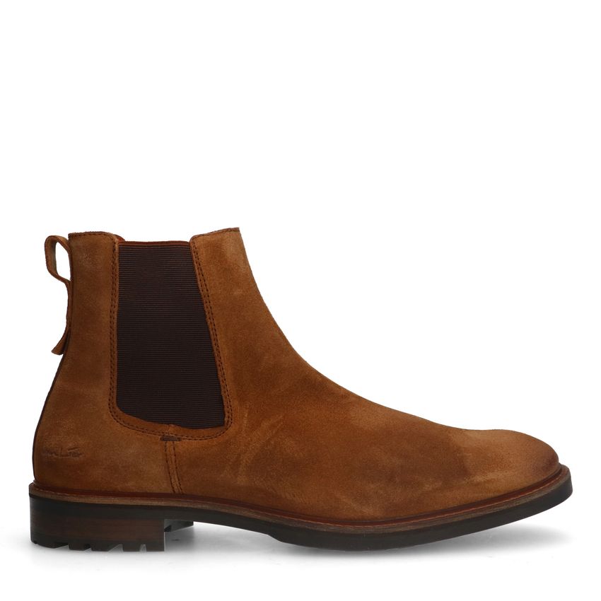 Van Lier Cognac suède chelsea boots