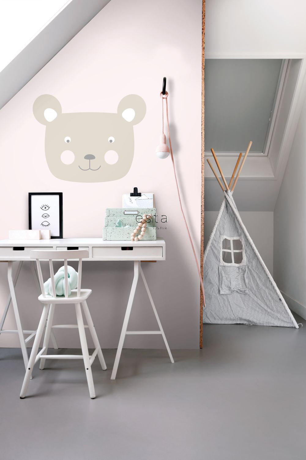 ESTAhome muursticker dierenkoppen beige - 70 x 55 cm - 158972