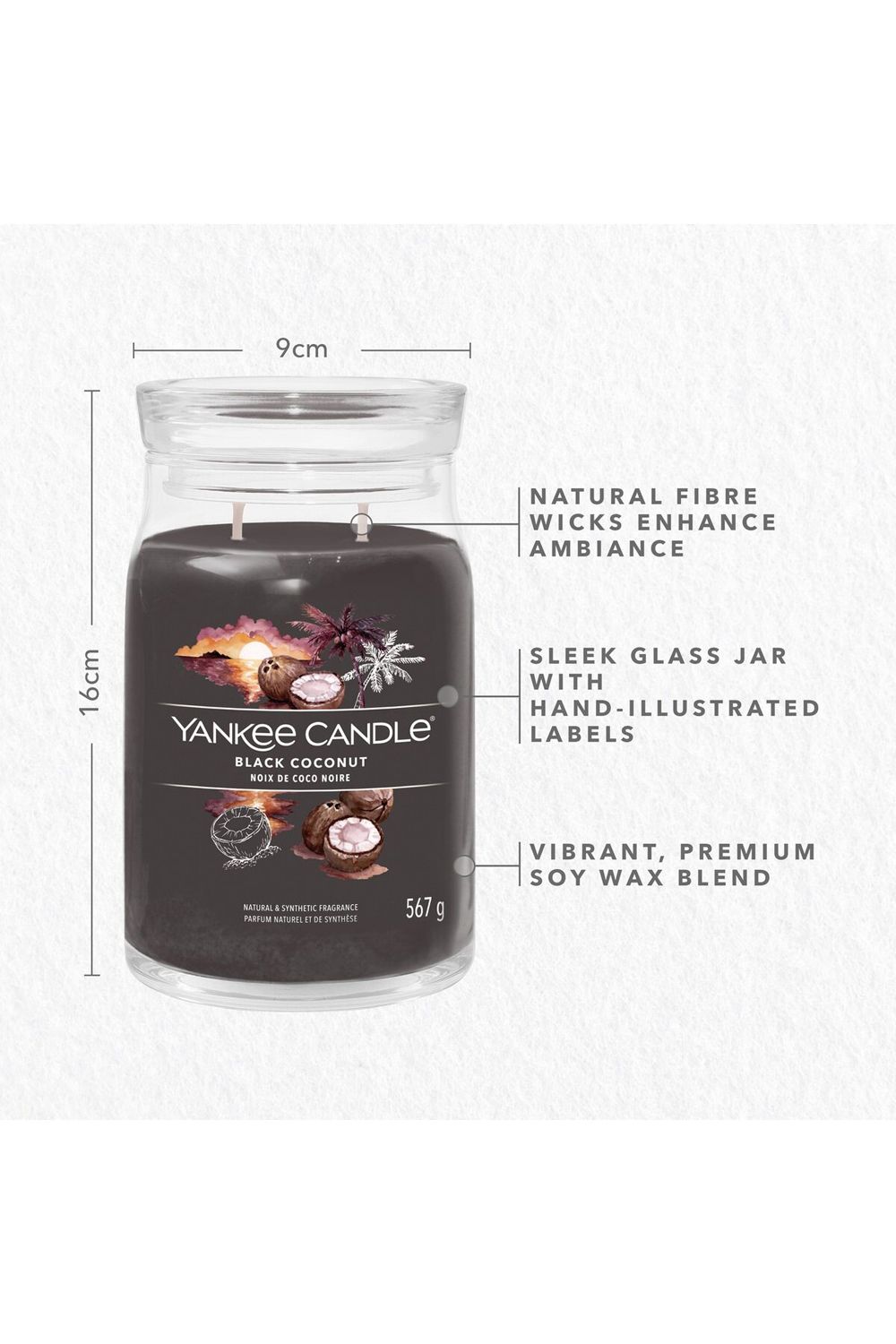 Yankee Candle Signature Large Jar Candle - Black Coconut 567g