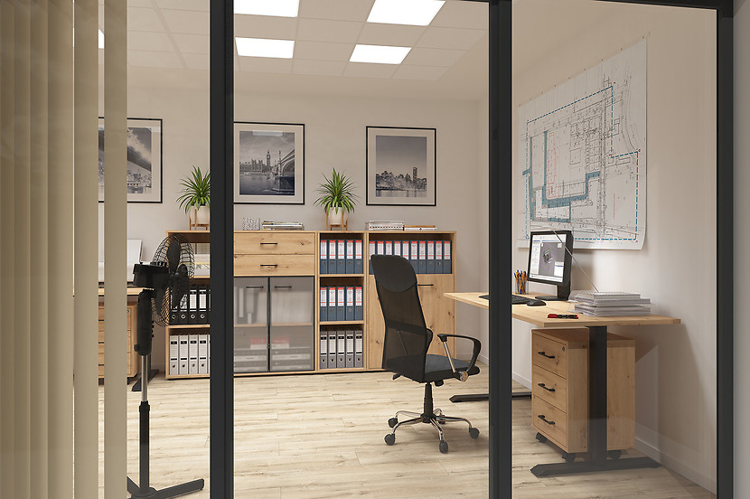 Kontenerek Space Office 50 cm z 4 szufladami dąb artisan