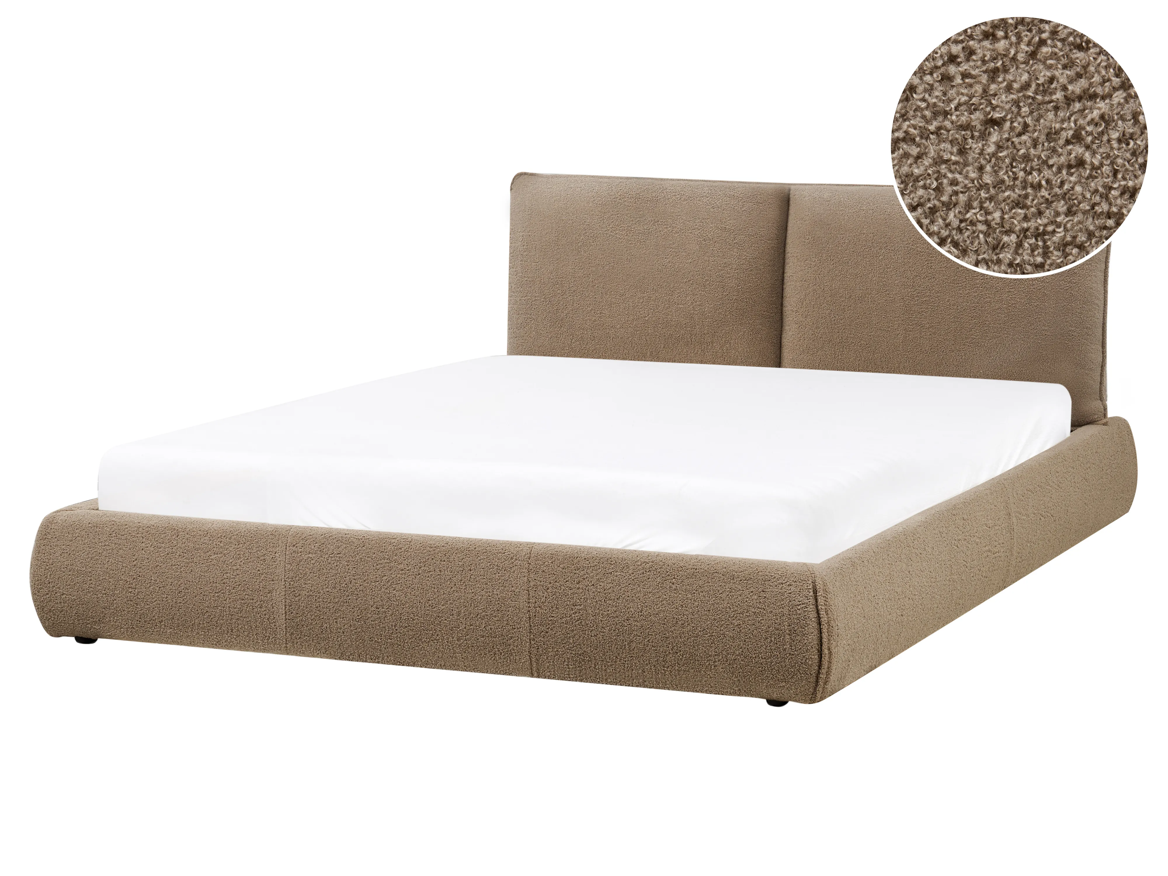 Bed Boucle VINAY 160 x 200 cm (EU King Size) Brown