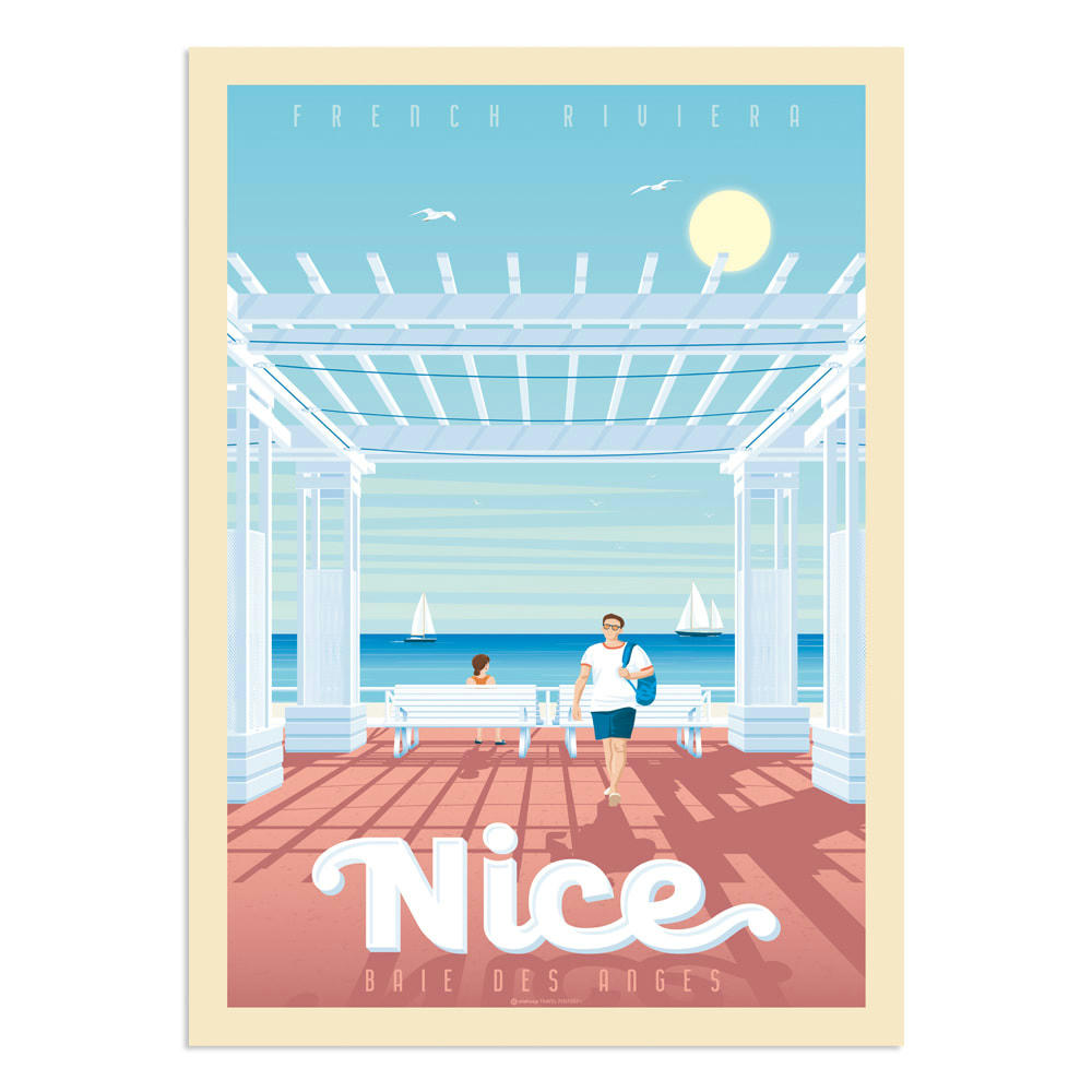 - Affiche Nice Baie des Anges 50x70 cm