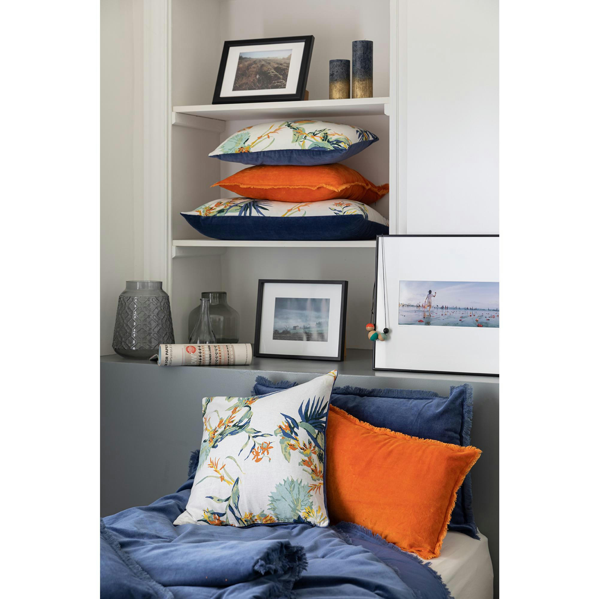 FARA - Coussin uni  en coton touareg 45 x 45