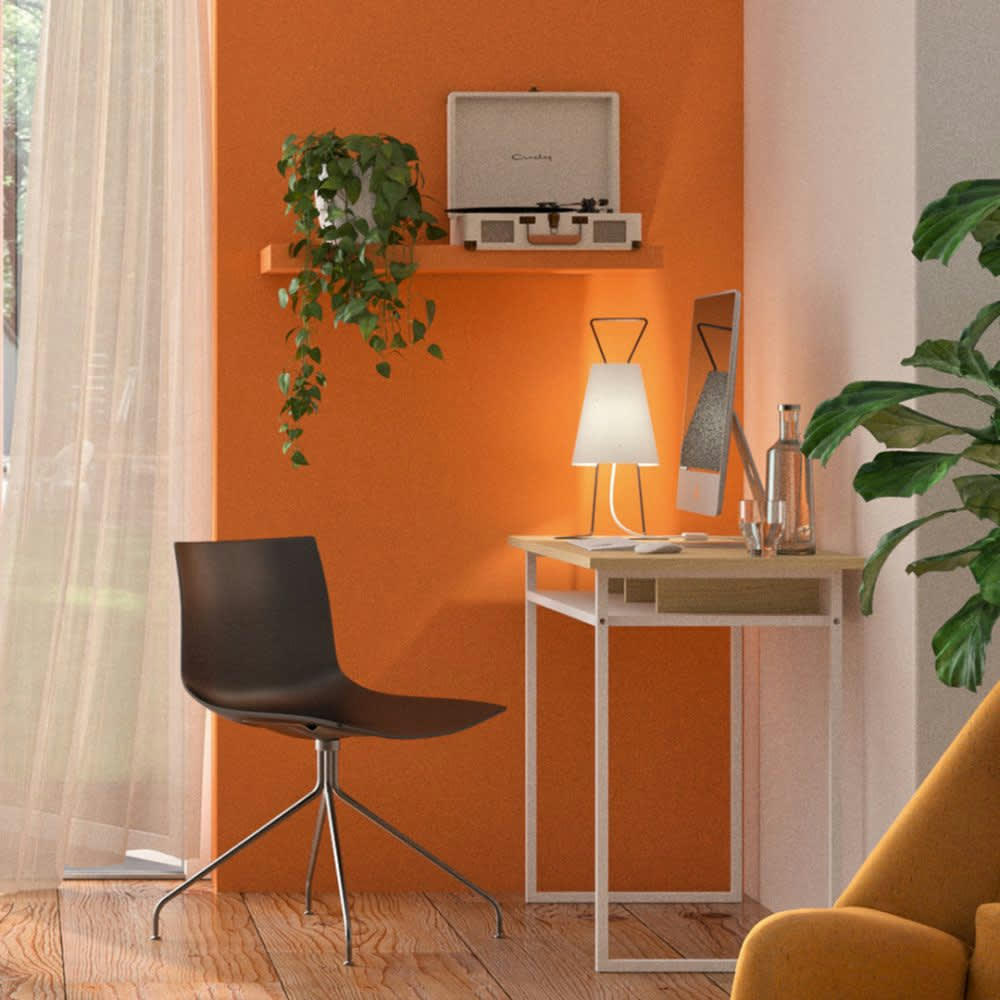 BRISTOL - Bureau  placage chêne clair et blanc